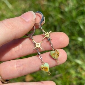 Peruvian blue opal earrings